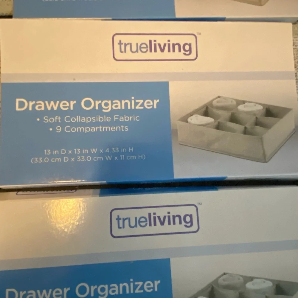 5 Collapsable Drawer Organizers with 9 compartments each